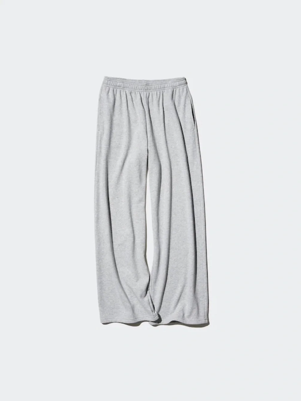 Uniqlo Wide-Leg Sweatpants Size M Fleece-Lined Elastic Waist Athleisure - Picture 3 of 11